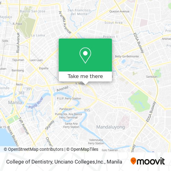 College of Dentistry, Unciano Colleges,Inc. map