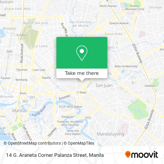 14 G. Araneta Corner Palanza Street map