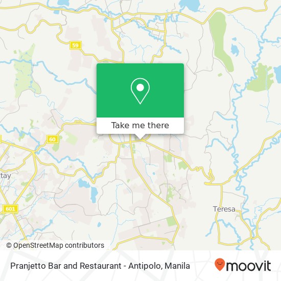 Pranjetto Bar and Restaurant - Antipolo map