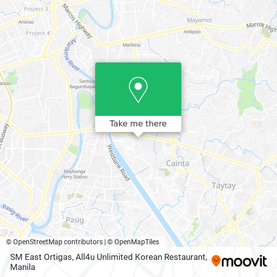 SM East Ortigas, All4u Unlimited Korean Restaurant map