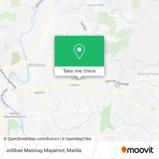 Jollibee Masinag Mayamot map