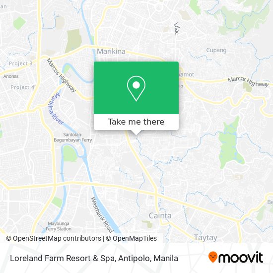 Loreland Farm Resort & Spa, Antipolo map