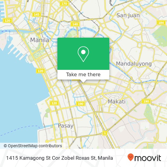 1415 Kamagong St Cor Zobel Roxas St map