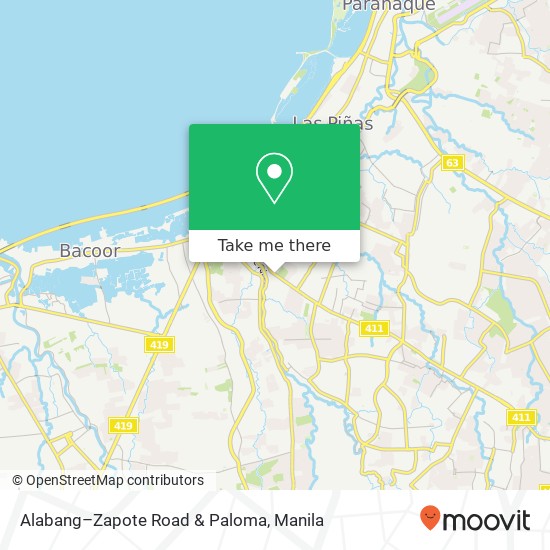Alabang–Zapote Road & Paloma map
