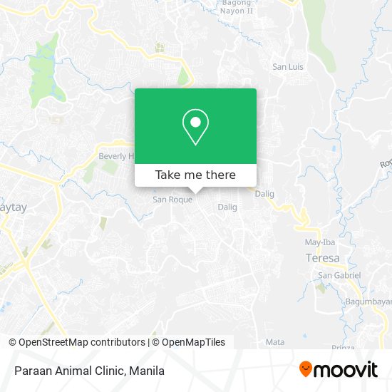 How to get to Paraan Animal Clinic in Antipolo City by Bus or Train?