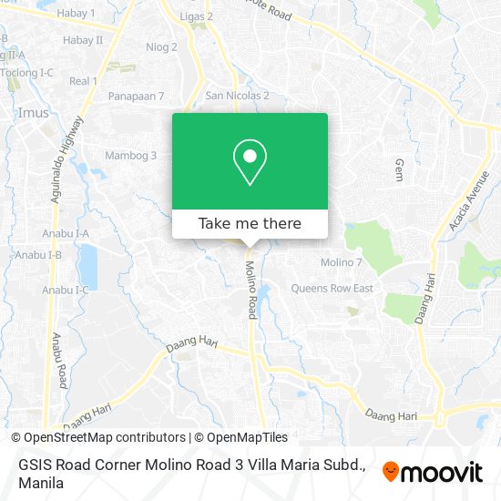 GSIS Road Corner Molino Road 3 Villa Maria Subd. map