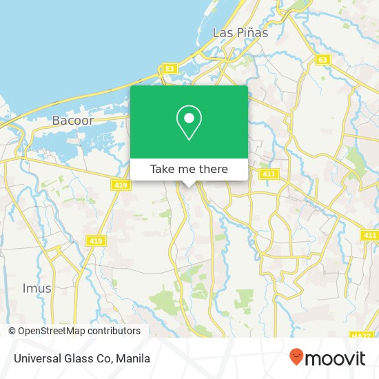 Universal Glass Co map
