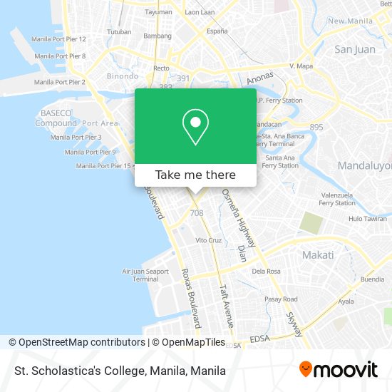 St. Scholastica's College, Manila map