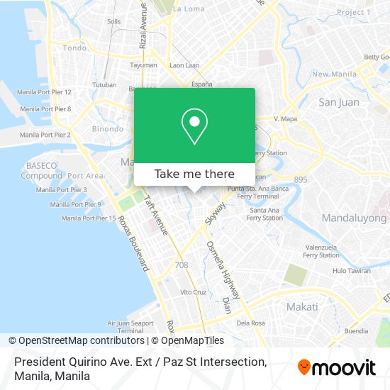 President Quirino Ave. Ext / Paz St Intersection, Manila map