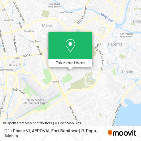 21 (Phase VI, AFPOVAI, Fort Bonifacio) R. Papa map