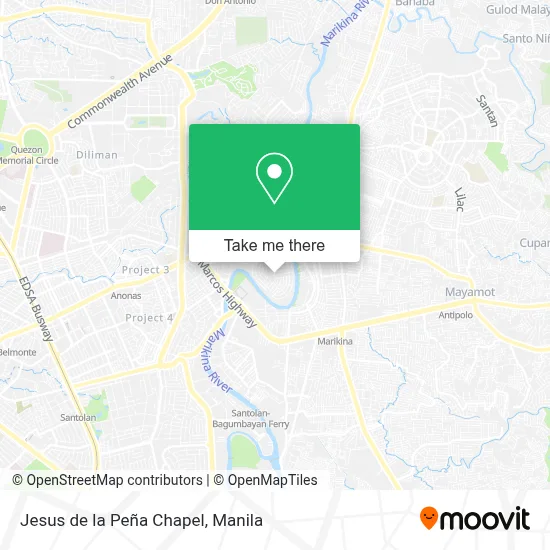 Jesus de la Peña Chapel map