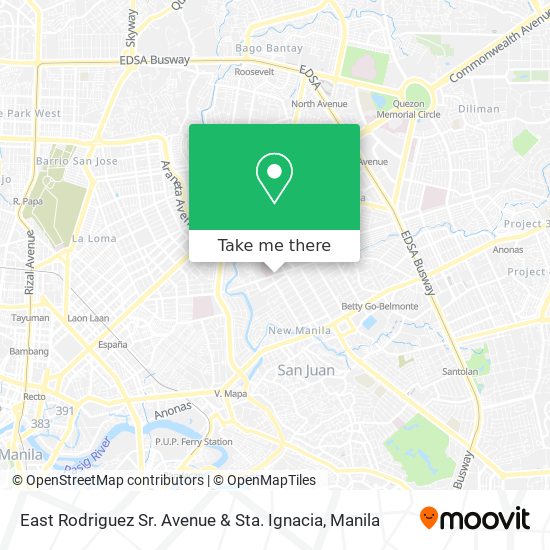 East Rodriguez Sr. Avenue & Sta. Ignacia map