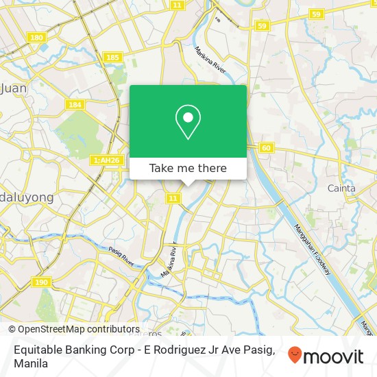 Equitable Banking Corp - E Rodriguez Jr Ave Pasig map