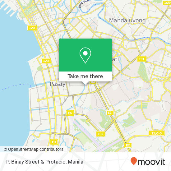 P. Binay Street & Protacio map