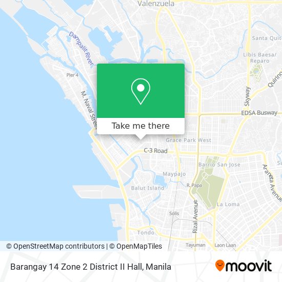 Barangay 14 Zone 2 District II Hall map