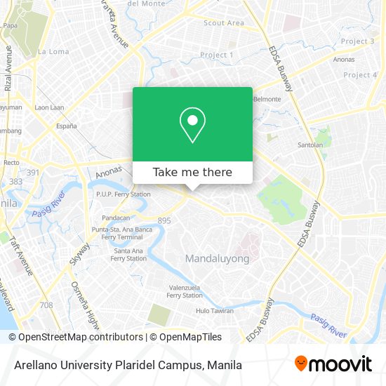 Arellano University Plaridel Campus map
