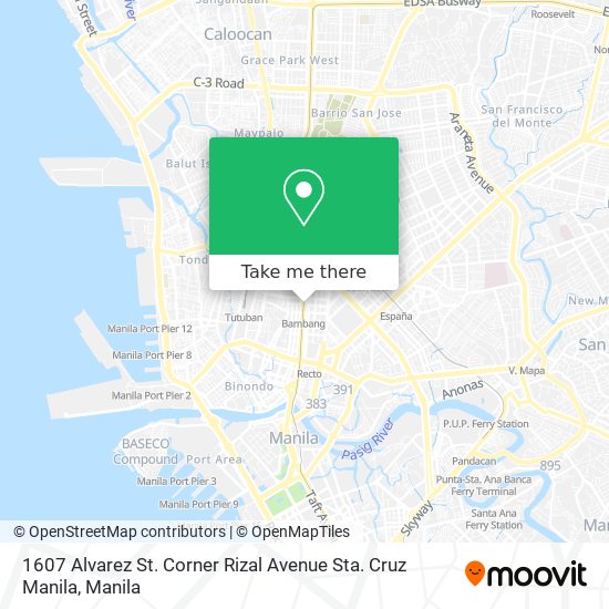 1607 Alvarez St. Corner Rizal Avenue Sta. Cruz Manila map