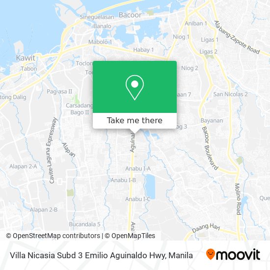 Villa Nicasia Subd 3 Emilio Aguinaldo Hwy map
