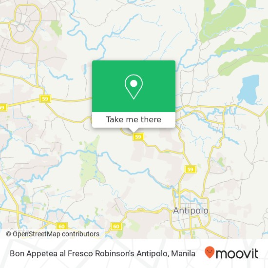 Bon Appetea al Fresco Robinson's Antipolo map