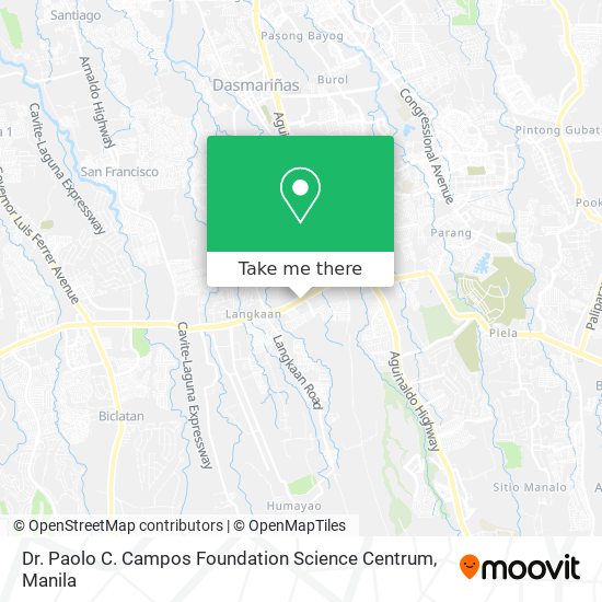 Dr. Paolo C. Campos Foundation Science Centrum map