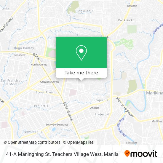 41-A Maningning St. Teachers Village West map