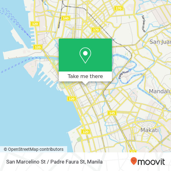 San Marcelino St / Padre Faura St map