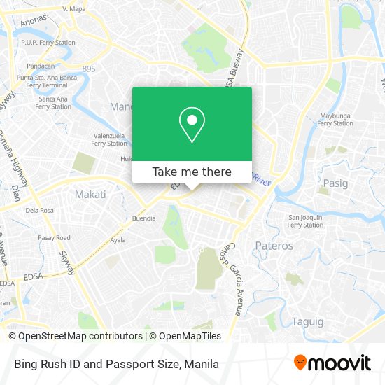 Bing Rush ID and Passport Size map