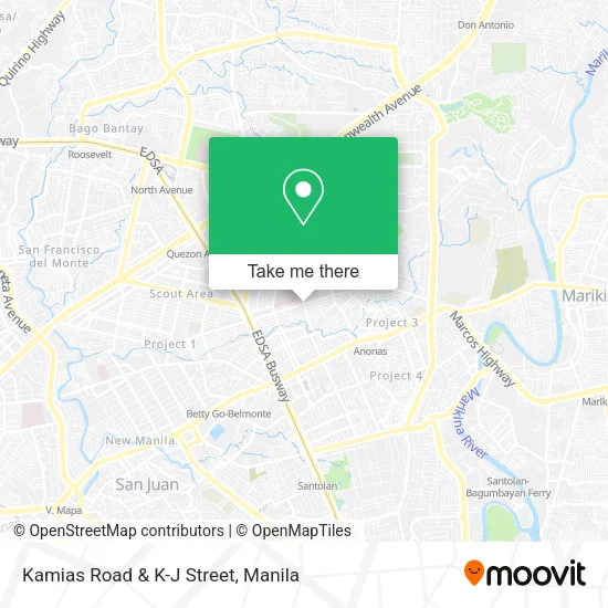 Kamias Road & K-J Street map