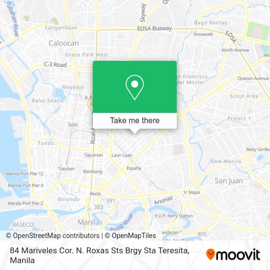 84 Mariveles Cor. N. Roxas Sts Brgy Sta Teresita map