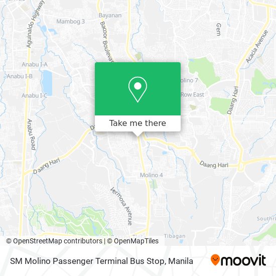 SM Molino Passenger Terminal Bus Stop map