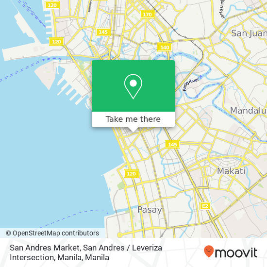 San Andres Market, San Andres / Leveriza Intersection, Manila map