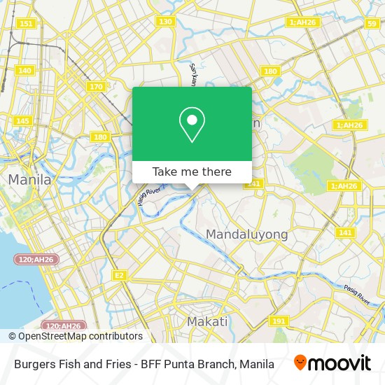 Burgers Fish and Fries - BFF Punta Branch map