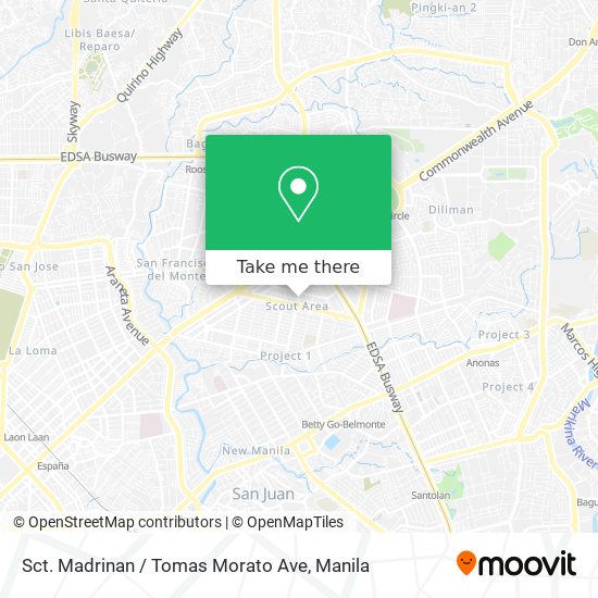 Sct. Madrinan / Tomas Morato Ave map