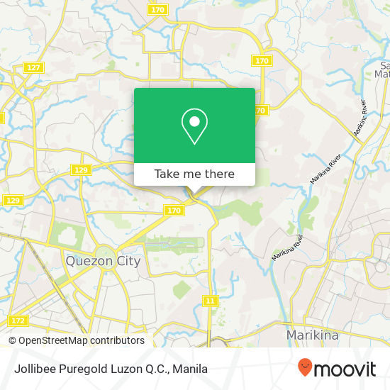 Jollibee Puregold Luzon Q.C. map