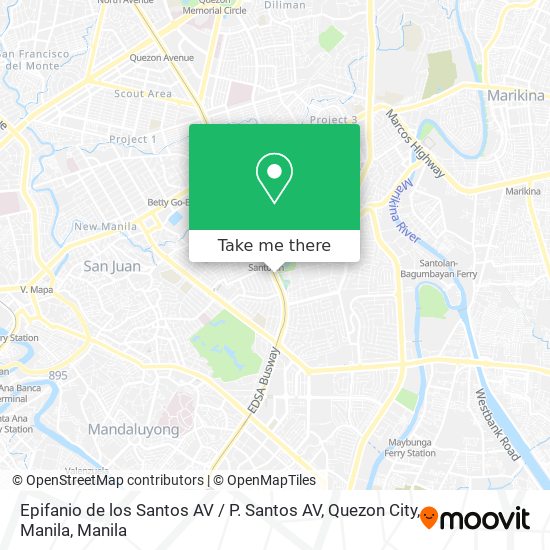 Epifanio de los Santos AV / P. Santos AV, Quezon City, Manila map