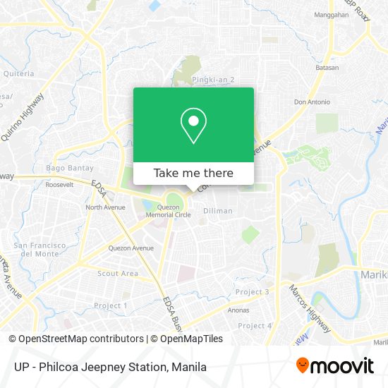UP - Philcoa Jeepney Station map