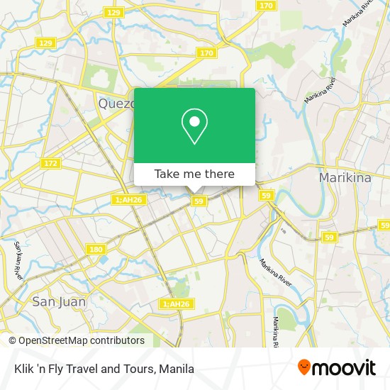 Klik 'n Fly Travel and Tours map