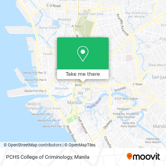 PCHS College of Criminology map