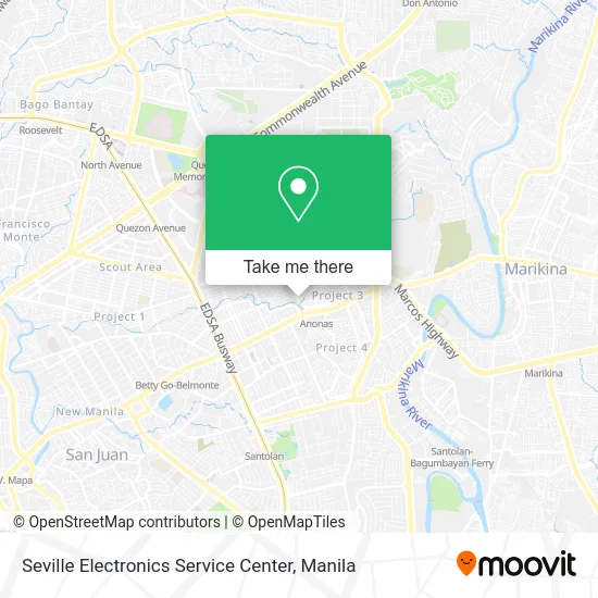 Seville Electronics Service Center map