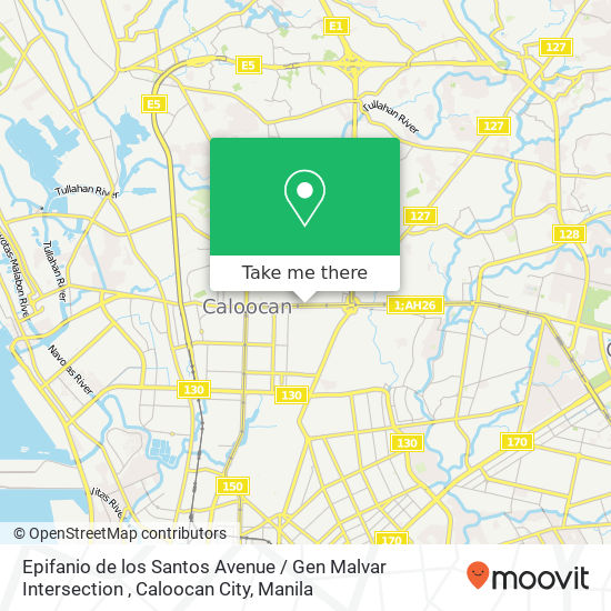 Epifanio de los Santos Avenue / Gen Malvar Intersection , Caloocan City map