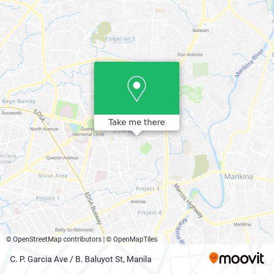 C. P. Garcia Ave / B. Baluyot St map