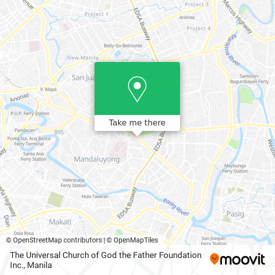 The Universal Church of God the Father Foundation Inc. map