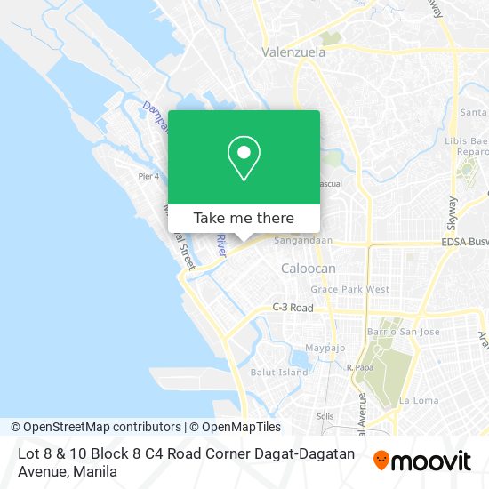 Lot 8 & 10 Block 8 C4 Road Corner Dagat-Dagatan Avenue map