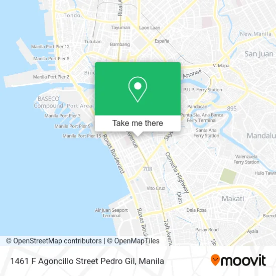 1461 F Agoncillo Street Pedro Gil map