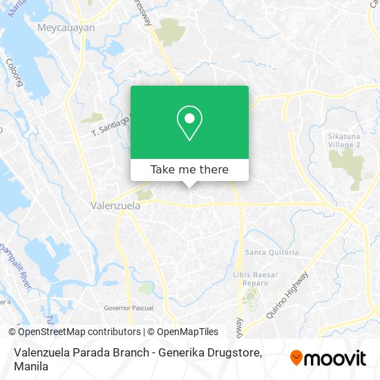 Valenzuela Parada Branch - Generika Drugstore map