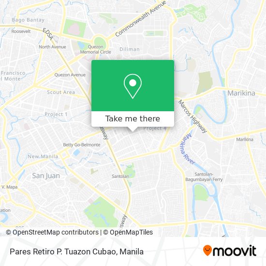 Pares Retiro P. Tuazon Cubao map