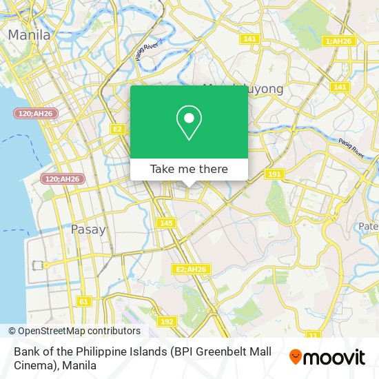 Bank of the Philippine Islands (BPI Greenbelt Mall Cinema) map