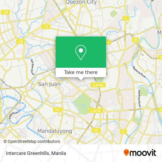 Intercare Greenhills map