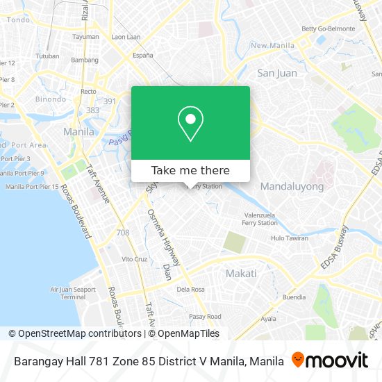 Barangay Hall 781 Zone 85 District V Manila map