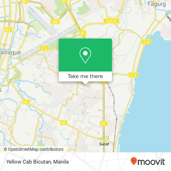 Yellow Cab Bicutan map